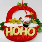 Event Party Store 26x36 cm Büyük Oval Ho Ho Yılbaşı Kapı Süsü