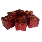 Event Party Store Kırmızı 6 cm 6'lı Yılbaşı Ağaç Süsü Hediye Paketi