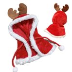Eventerde Bebek Noel Giysileri, Bebek Pelerin Giysileri,Noel Giysileri Peluş Bebek Giyim - Giydirme Giysileri Sevimli Bebek Takım Elbisesi, Boynuz Pelerinli Bebek Giyim Seti, Oyuncak Bebek Noel