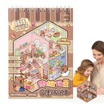 Eventerde Minyatür Peyzaj Çıkartma Kitabı, Peyzaj Çıkartmaları Sahnesi - 3D Creative House Çıkartma NO-CUT karikatür | Yardım Stresi Zaman Çıkartması, Dreamland Peyzaj Çıkartması Okul, Çocuk, Ev