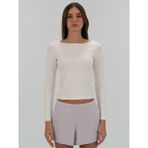 Ever Relaxed Rib Wmn Beyaz Kadın Uzun Kollu Tişört - XS