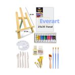 everart Masaüstü Şövale Yağlı Boya Seti Başlangıç Seti, Çocuk Şövale, Boyama, Fırça, Tuval Full Set