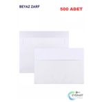 everart Mektup Zarfı,davetiye Zarfı Beyaz 11,4x16,2cm Buklet 500 Adet