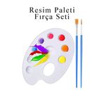 everart Resim Paleti ve Resim Fırça Seti 1 Paket Ressam Paleti Boyama Fırçası Akrilik Boya Guaj Boya Suluboy