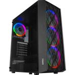 EVEREST BUMPY PSU YOK 4x12CM RGB FAN ATX TEMPERED GLASS 2xUSB2.0/1xUSB3.0 SİYAH MID TOWER GAMİNG KASA