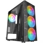 Everest Crest-V1, Mesh, Psu Yok, 4X12cm Rgb Fan, Temperli Cam Yan Panel, Atx, Kasa