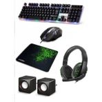 Everest Grup 5in1 Oyuncu Klavye Mouse Mause Pad Seti Kablolu Rgb 1+1 Speaker Set Gamer Pc Oyun Seti Klavye Razer