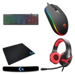 Everest KB-120 Rampage Python Aydınlatmalı Klavye Mouse Kulaklık Logitech Klavye Dec Pad Mouse Pad Set