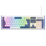 Everest KB-74 USB Rainbow Aydınlatmalı Q Membrane Multıemdya Gaming Oyuncu Klavyesi (Beyaz Mavi)