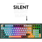 Everest Kb-98 Sessiz Rainbow Q Türkçe Klavye Membrane Oyuncu Klavyesi Gaming Klavye - Siyah - Turuncu