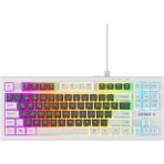 Everest Kb-98 Sılent Tkl Gri Mavi/beyaz Rainbow Q Membrane Klavye - Açık Mavi - Gri