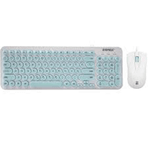 Everest Km-01K Turkuaz Usb Yuvarlak Tuşlu 3D Mouse Combo Lc Layout Klavye + Mouse Set