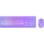 Everest KM-1500 Mor Kablosuz Rainbow Aydınlatmalı Q Multimedia Klavye + Mouse Set