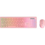 Everest KM-319BT Pembe 2.4g+Bt1+Bt2 Çoklu Cihaz Bağlantılı Q Set Kablosuz Klavye + Mouse