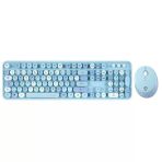 Everest KM-6282 Round Renkli Tuşlu Mavi Kablosuz Q Multimedia Klavye + Mouse Set