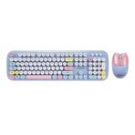 Everest KM-6284 Whisker Renkli Tuşlu Mavi Kablosuz Q Klavye + Mouse Set