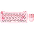 Everest KM-6285 Catty Mını Renkli Tuşlu Pembe 2.4 Ghz + Bt Kablosuz Q Multimedia Klavye + Mouse Set