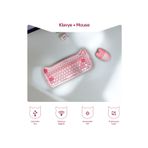 Everest KM-6285 Catty Mini Wireless - Bluetooth Kablosuz Ultra Sessiz Özel Tasarımlı Q Klavye & Mouse Set pembe