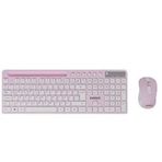Everest KM-730 Pembe Beyaz Kablosuz Q Multimedia Klavye + Mouse Set