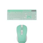 Everest KM-730 Yeşil Beyaz Kablosuz Q Multimedia Klavye + Mouse Set