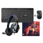 Everest Km-9676 Siyah Klavye + Rampage Sn-R9 Kulaklık+Mouse + Rampage 300350 35*25Cm Mousepad 4Lü Set