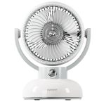 Everest Masaüstü USB Mini Fan - 4 İnç Sessiz Led Işıklı Retro Vantilatör, 1200mAh Şarj Edilebilir Bataryalı 3 Kademeli Taşınabilir Fan
