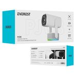 EVEREST PJ08, Beyaz, 5200 Lümen, 1280x720, 1xHDMI, 1xUSB, WiFi, Bluetooth, 30.000 Saat Led Ömrü, 6W Speaker, 5200mAh Batarya, Taşınabilir, Android 11, 4K Destekli Projeksiyon Cihazı
