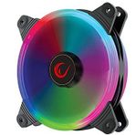Everest Rampage 4C120 12 cm Double Ring 5 Renk LED'li Gökkuşağı Rainbow Kasa Fanı