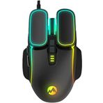 Everest SG-G55 Xfora LED Işıklı Gökkuşağı Aydınlatmalı 7d Makro Tuşlu Siyah 7200 DPI Oyuncu Mouse, Siyah