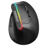 Everest SMW-618 Rgb Işıklı Ergonomik Siyah Kablosuz Mouse