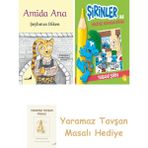 Everest Yayınları Amida Ana + Şirinler ile Hikâyeli Boyama Kitabı - Yabani Şirin + Yaramaz Tavşan Masalı