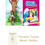 Everest Yayınları Kırmızı Başlıklı Kız Kurda Karşı + Şirinler ile Hikayeli Boyama Kitabı - Şirinler Salatası + Yaramaz Tavşan Masalı