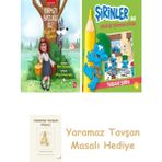 Everest Yayınları Kırmızı Başlıklı Kız Kurda Karşı + Şirinler ile Hikâyeli Boyama Kitabı - Yabani Şirin + Yaramaz Tavşan Masalı