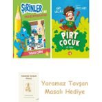 Everest Yayınları Şirinler ile Hikâyeli Boyama Kitabı - Yabani Şirin + Pırt Çocuk 1 - Ilk Koku + Yaramaz Tavşan Masalı