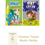 Everest Yayınları Şirinler ile Hikâyeli Boyama Kitabı - Yabani Şirin + Pırt Çocuk 2 - Hazır, Nişan Al Fırlat + Yaramaz Tavşan Masalı