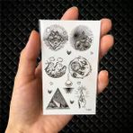 Everglow Jewelry Geçici Dövme Küçük Galaxy Yıldız Ay Sticker Yuvarlak Dünya
