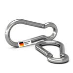 everlar® Karabina kanca büyük I 9 mm 2 adet. I Güvenli ve kolay sabitleme I Karabina, büyük, XXL I Güneş tentesi, ev, bahçe, hobi ve iş için karabina