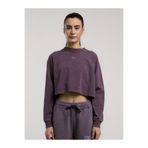 EVERLAST Bronx 1910 Oversize Mor Crop Uzun Kollu Kadın Tişört