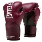 Everlast Elite 2 16 oz boks eldiveni bordo, kum torbası, kazıma ve idman için, cırt cırtlı, ergonomik tutma köprüsü, split köpük – orijinal Everlast