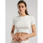 Everlast Ever Relaxed Rib Beyaz Kadın Crop Tişört - XS
