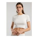 EVERLAST Ever Relaxed Rib Beyaz Kadın Crop Tişört