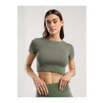 EVERLAST Ever Relaxed Rib Haki Kadın Crop Tişört