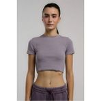 EVERLAST Ever Relaxed Rib Mürdüm Kadın Crop Tişört