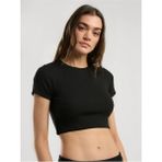 Everlast Ever Relaxed Rib Siayh Kadın Crop Tişört - M - Siyah