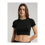 EVERLAST Ever Relaxed Rib Siayh Kadın Crop Tişört