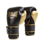Everlast Powerlock2 Boks Eldiveni Siyah/Altın 340 g - Gelişmiş Performans ve Stil. Boks için İdeal Antrenman Eldiveni
