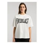 EVERLAST TW0027 112-Ever Classics Oversize Beyaz Oversize Baskılı Kadın T-Shirt