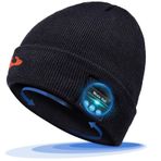 EVERSEE Bluetooth Bere Çorap Dolguları Erkekler Kadınlar için Hediyeler, Onun için Gizli Noel Baba Hediyeleri, Bluetooth 5.0 Kulaklıklar USB Şarjı Sıcak Müzik Bere, Noel Advent Hediyeleri Yürüyüş için Bluetooth Şapka, Yürüyüş Köpek, siyah, One Size