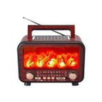 Everton RT-754 Solar Enerjili Şömine Görünümlü Bluethoot Radyo Müzik Çalar - Kahverengi
