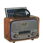 Everton RT-849 Bluetooth FM-USB-TF-AUX Şarjlı Güneş Panelli Nostaljik Radyo Hoparlör